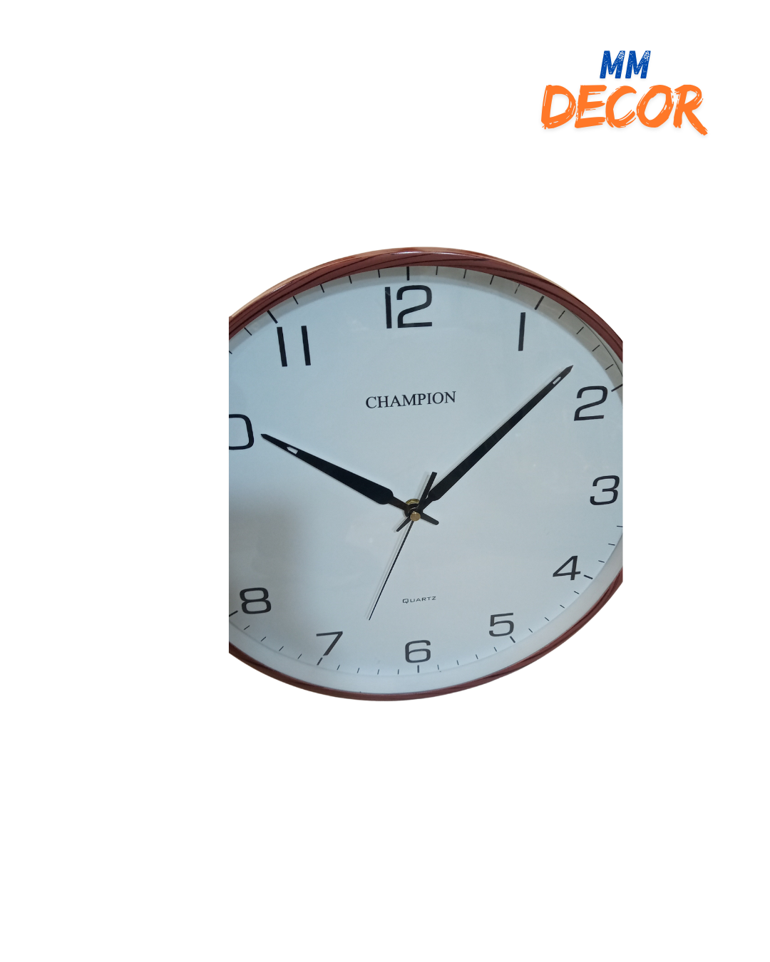 Champion Classic Brown Wall Clock - 13 Inches Elegant Design for Modern Homes