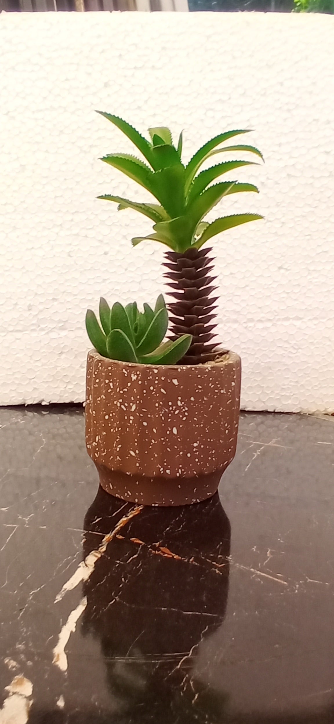 Realistic Rubber Cactus Plant in Ceramic Pot for Home & Office Decor