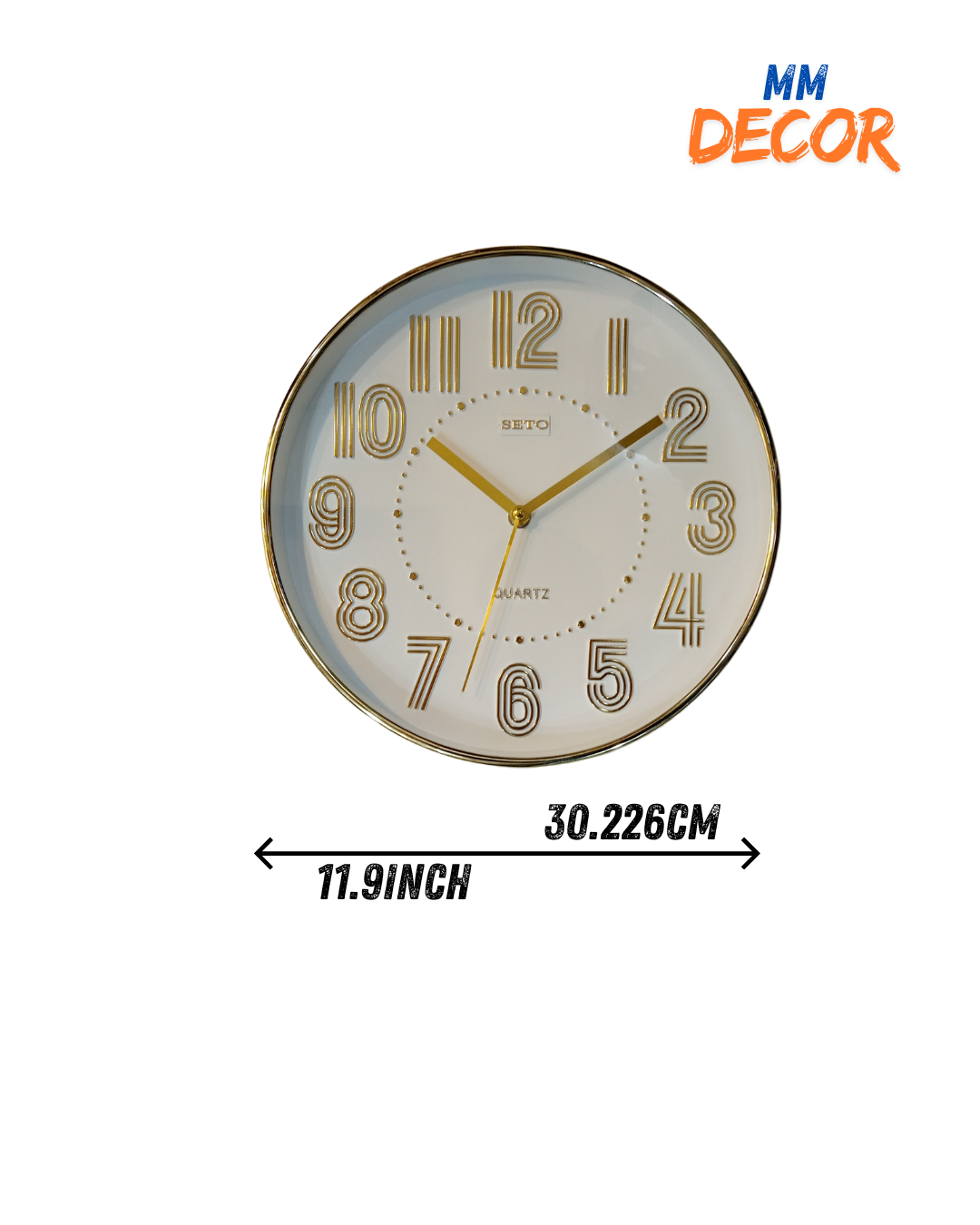 Elegant Gold Wall Clock - Modern Design, Stylish Home Décor, Luxury Timepiece for Living Room & Office